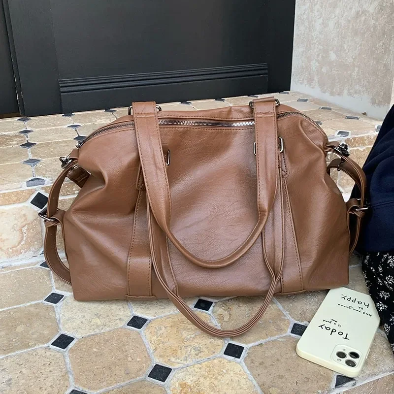 Women Hand Bags For Office - กระเป๋าถือผู้หญิงแฟชั่น ความจุเยอะ สำหรับเดินทาง หนัง PU กระเป๋าสะพายไหล่
