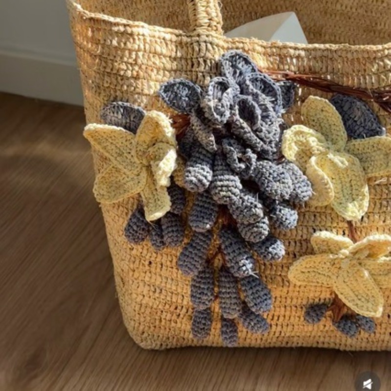 กระเป๋าถือสานมือลายดอกกุหลาบ 3 - Women'S Raffia Bags บทวิจารณ์และราคา